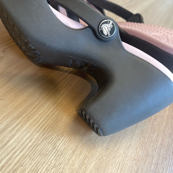 Crocs Cyprus Heeled Sandals Women's Size 8 Brown Pink Strappy Slip On Casual - Picture 5 of 7